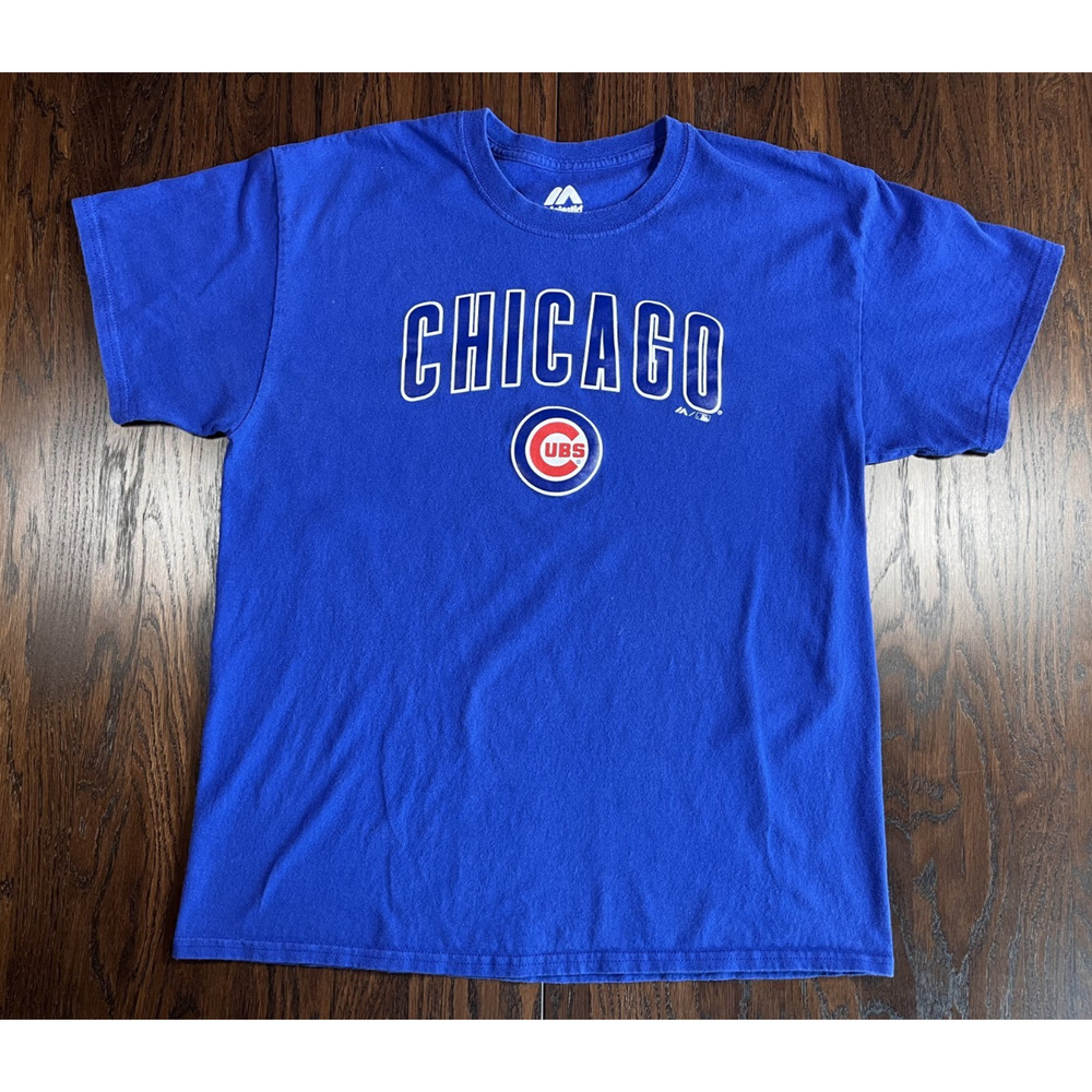 Chicago Cubs Blue Mens Large Licensed T Shirt Baseball